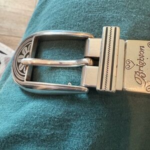 Brighton  Silver Buckle reversible belt , black, red, blk/red together 32” new